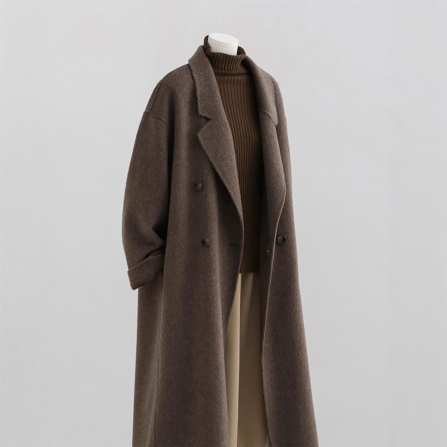 Brown Double-sided Cashmere Wool Coat