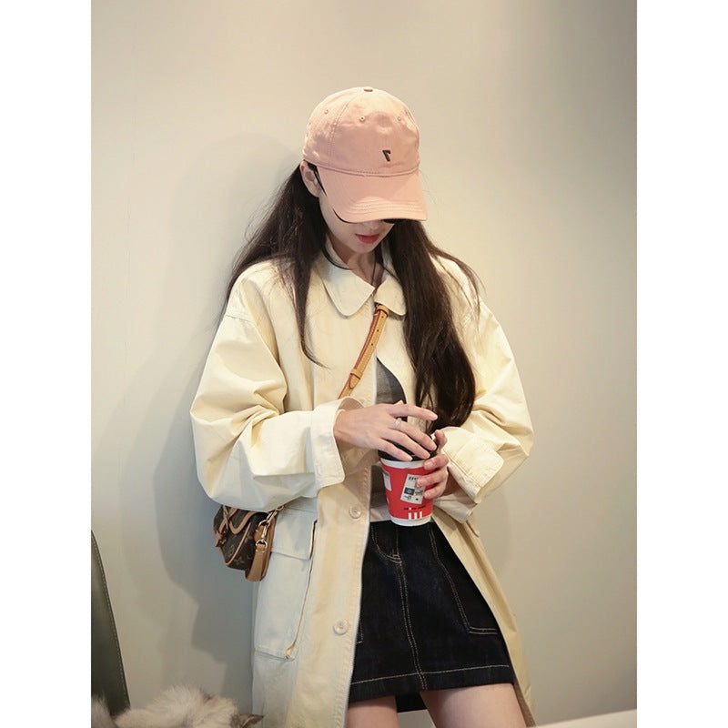British style casual French socialite Korean-style trench coat for women