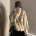 2025 Winter Youth Style Short Faux Mink Fur Stand Collar