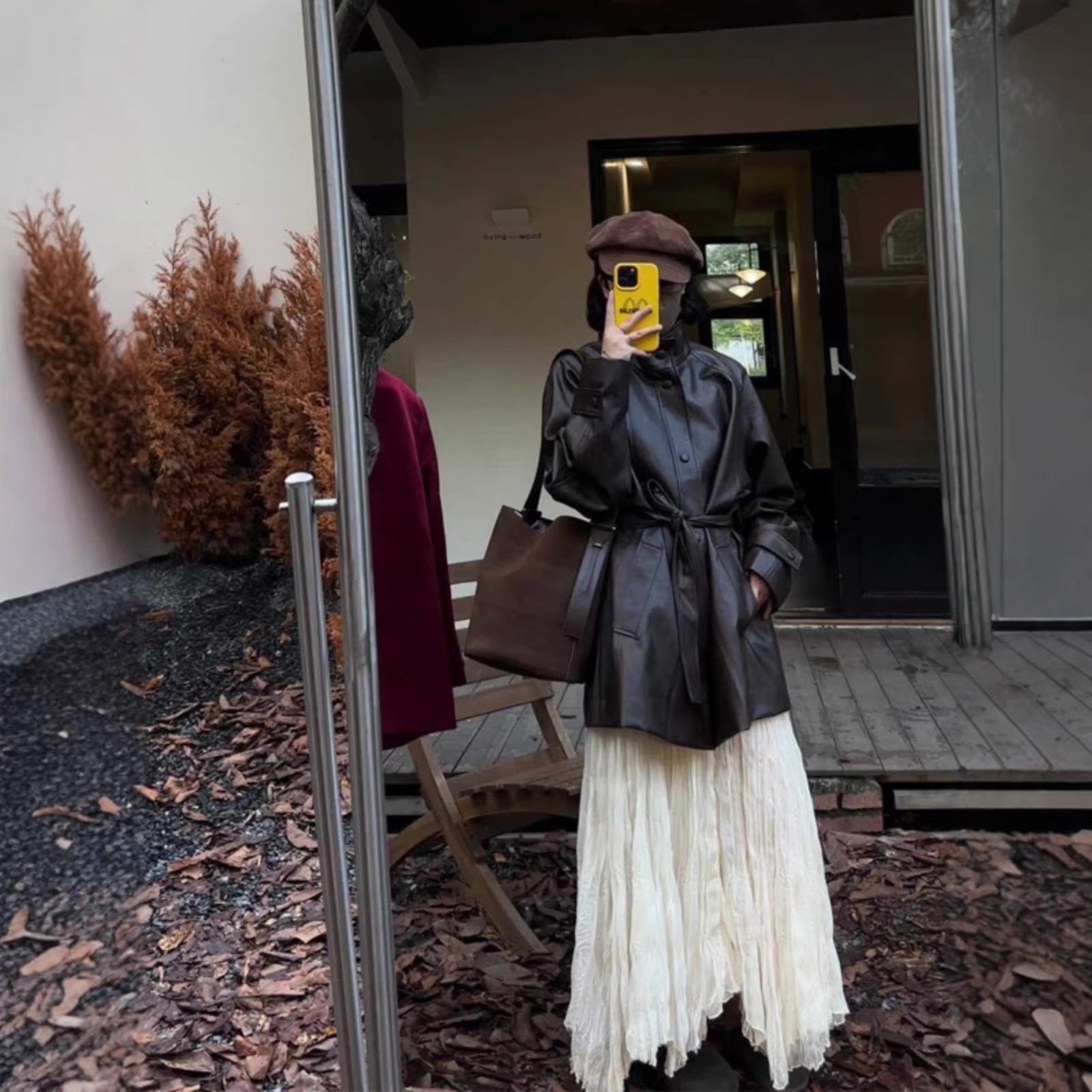 Brown leather jackets for petite women are trendy this year